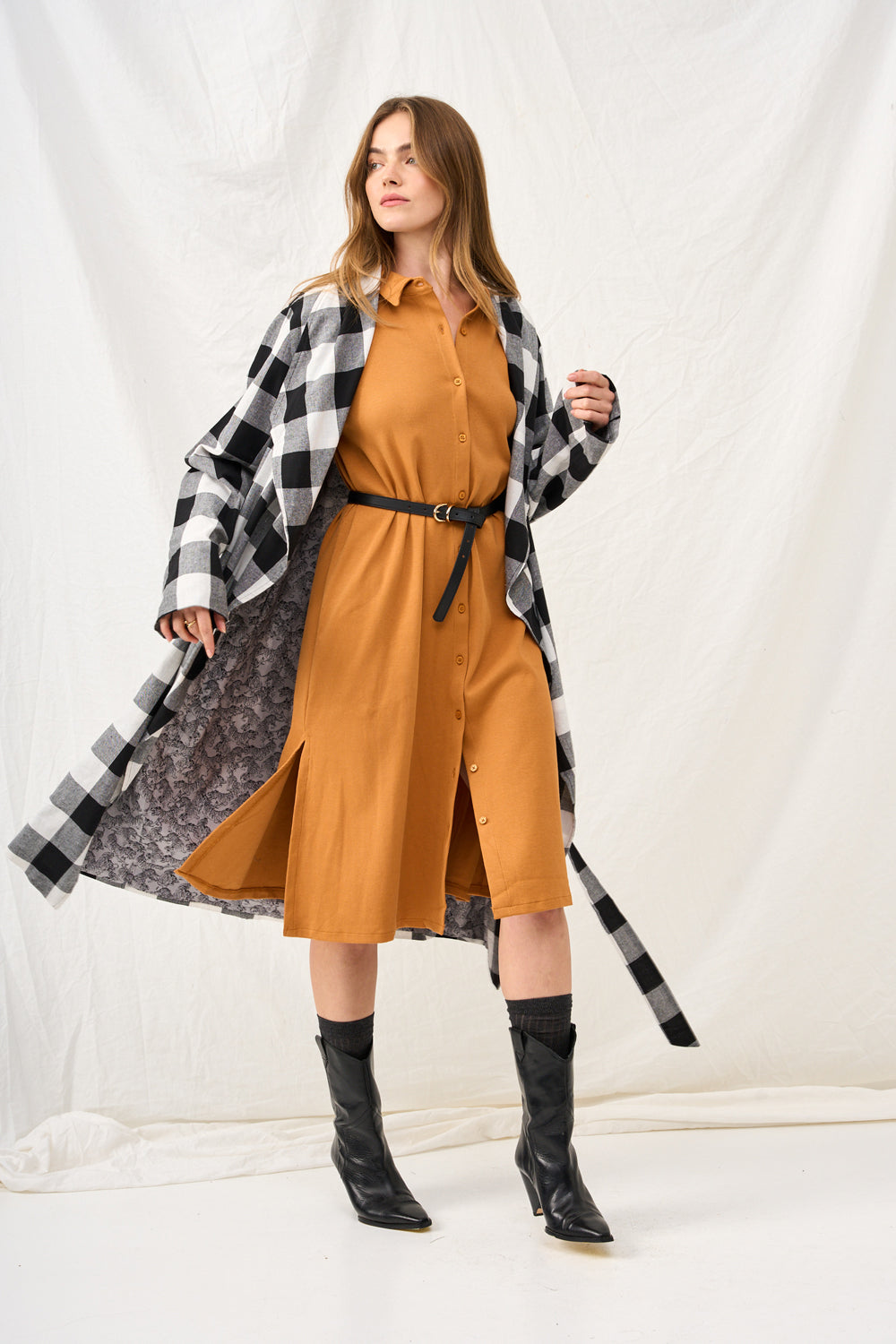 Dark plaid Charlotte coat