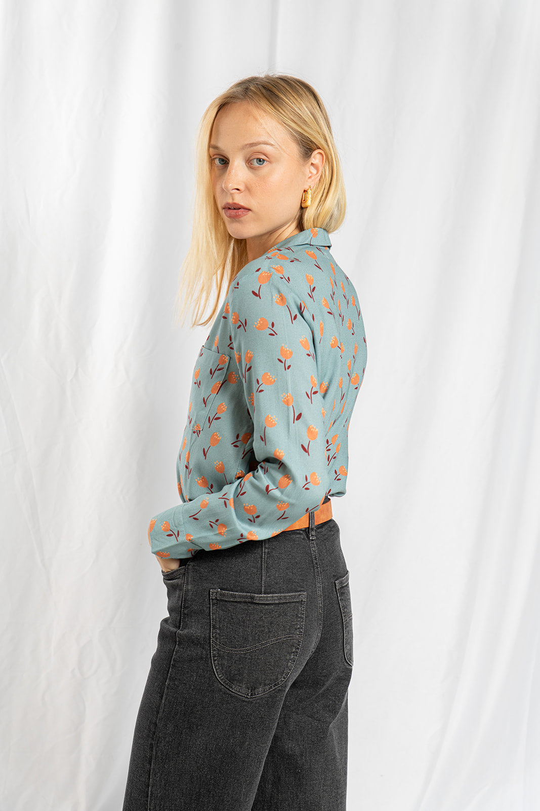 Melin shirt light polka dot print 