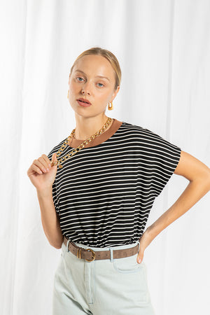 Gia black striped t-shirt