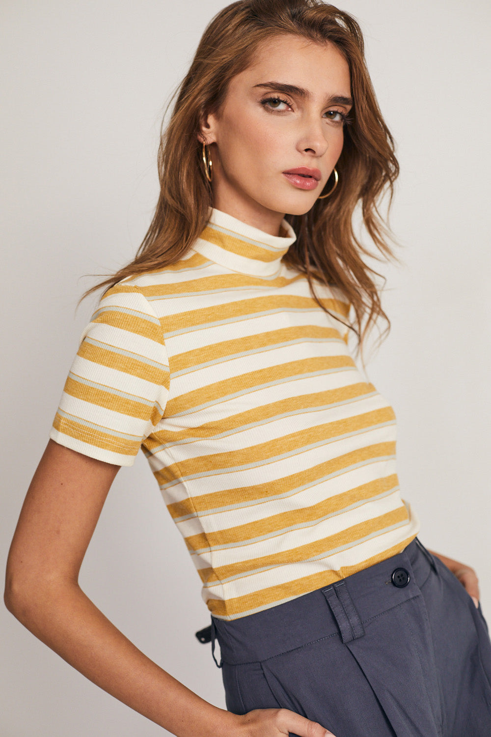 Green stripe loca knit