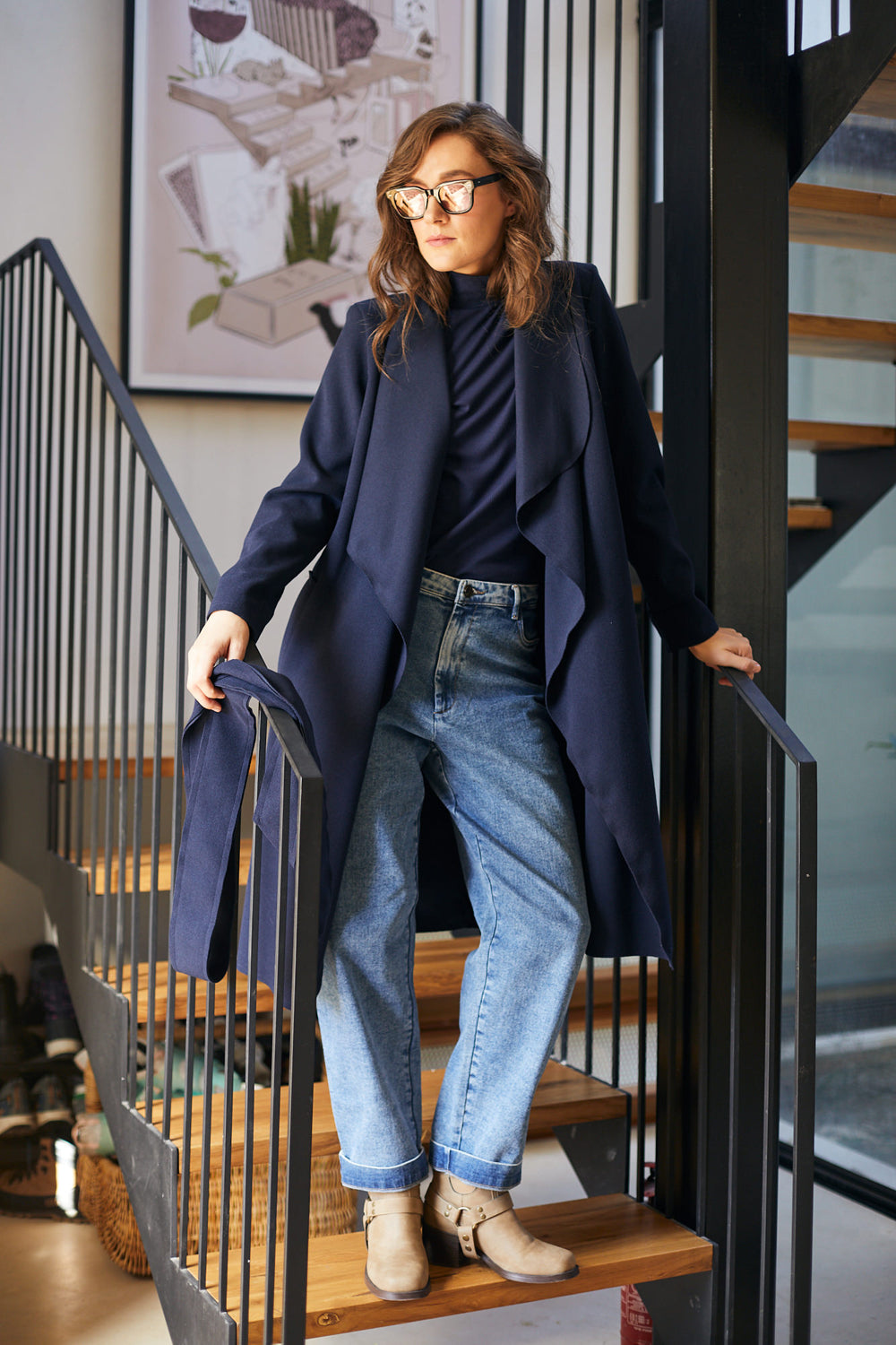 מעיל מעטפת כחול