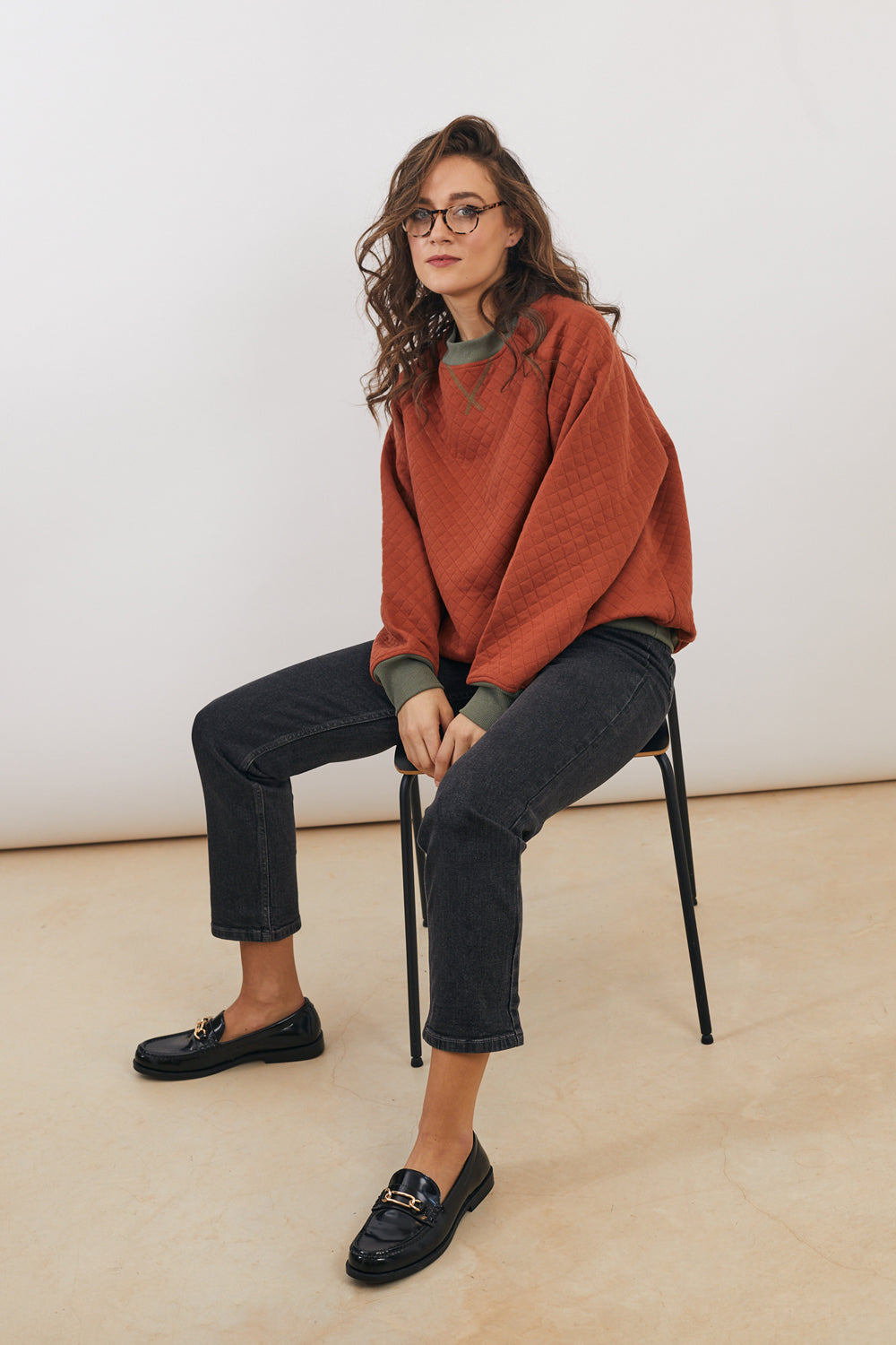 סווטשירט קווילט כתום