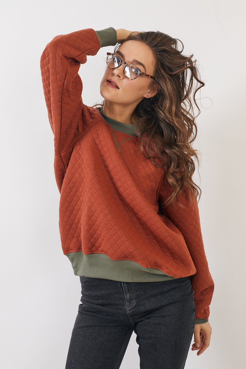 סווטשירט קווילט כתום