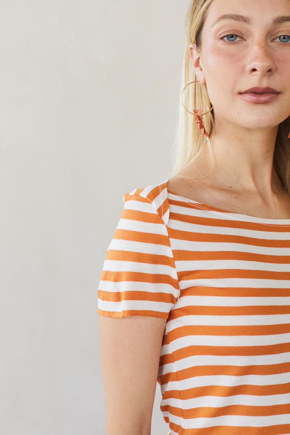 חולצת פרנקי פסים כתום לבן