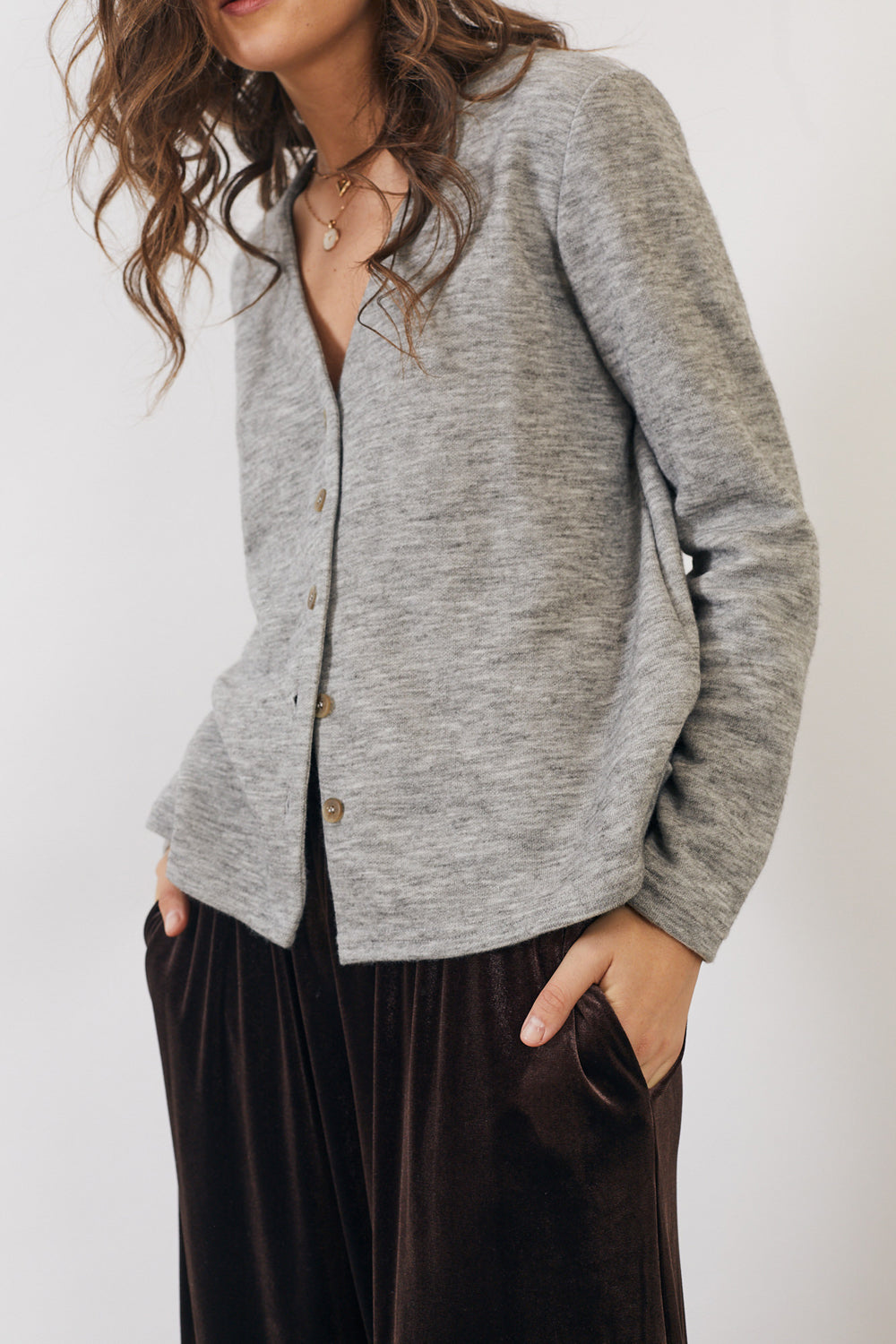 סוודר קרוליין אפור בהיר