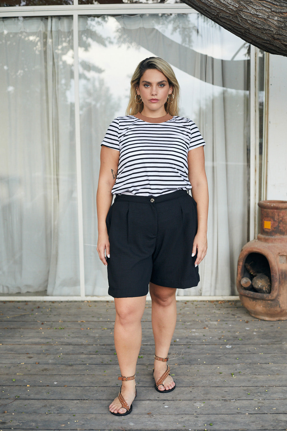 T-shirt Kerry Stripes Navy Beige