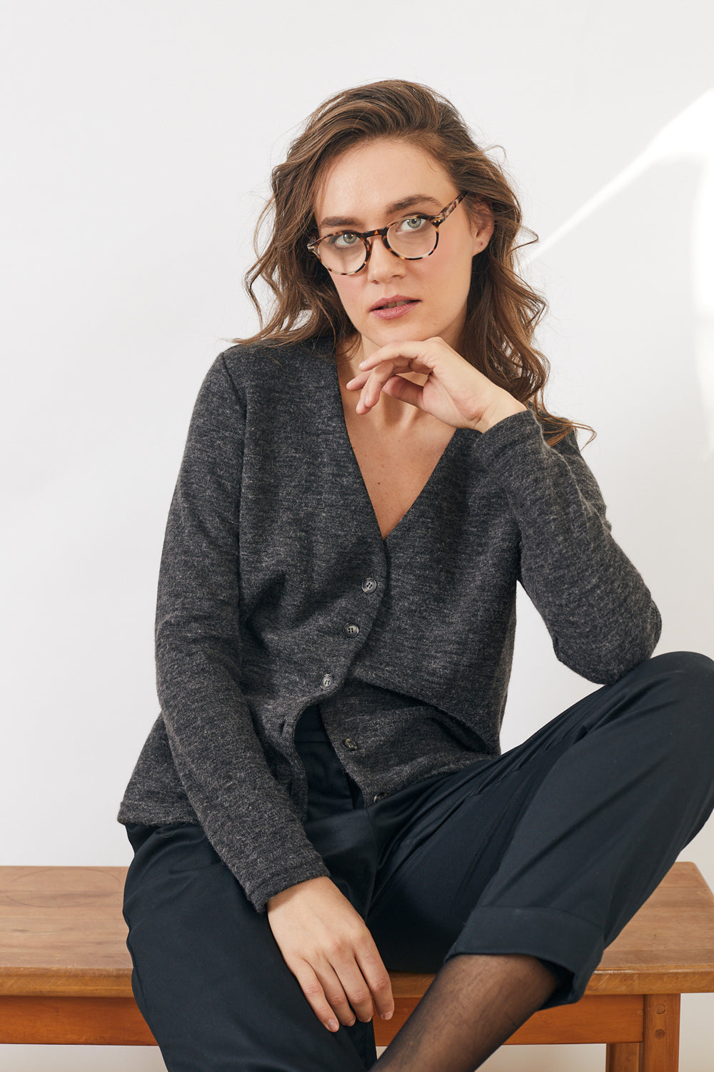 סוודר קרוליין גרפיט