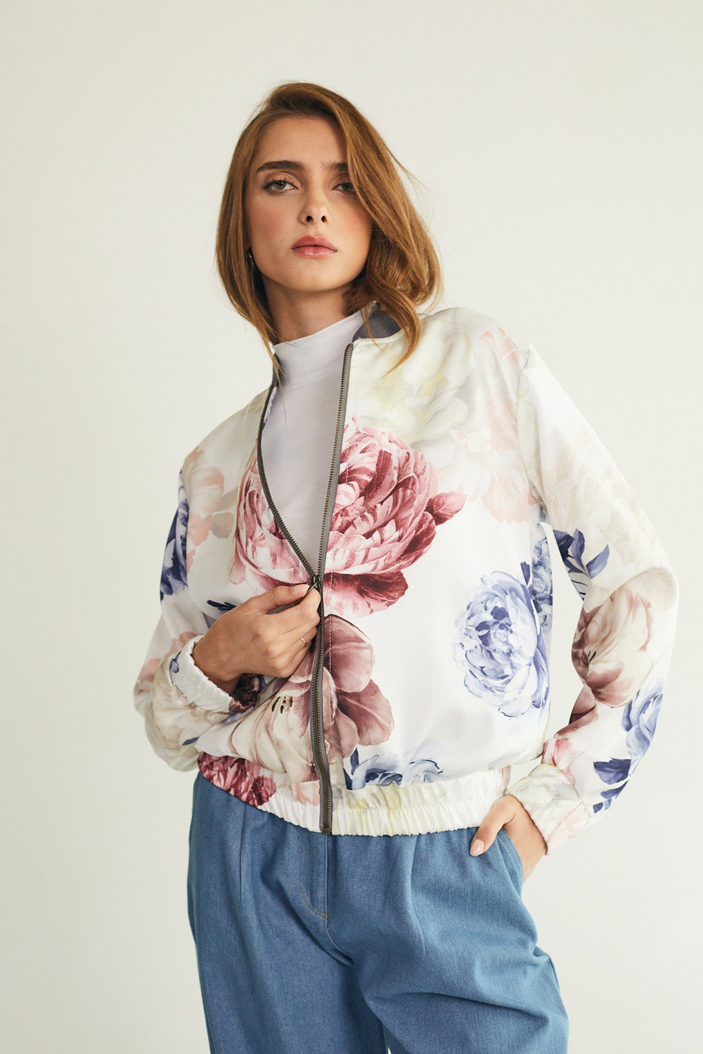 Printed satin sock top 