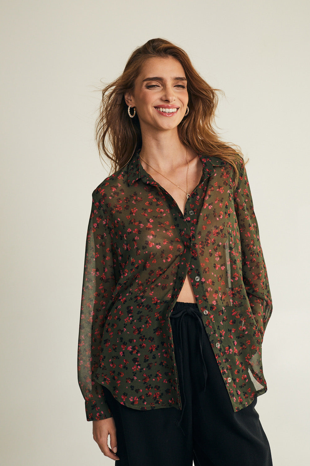 Chloe floral chiffon shirt 