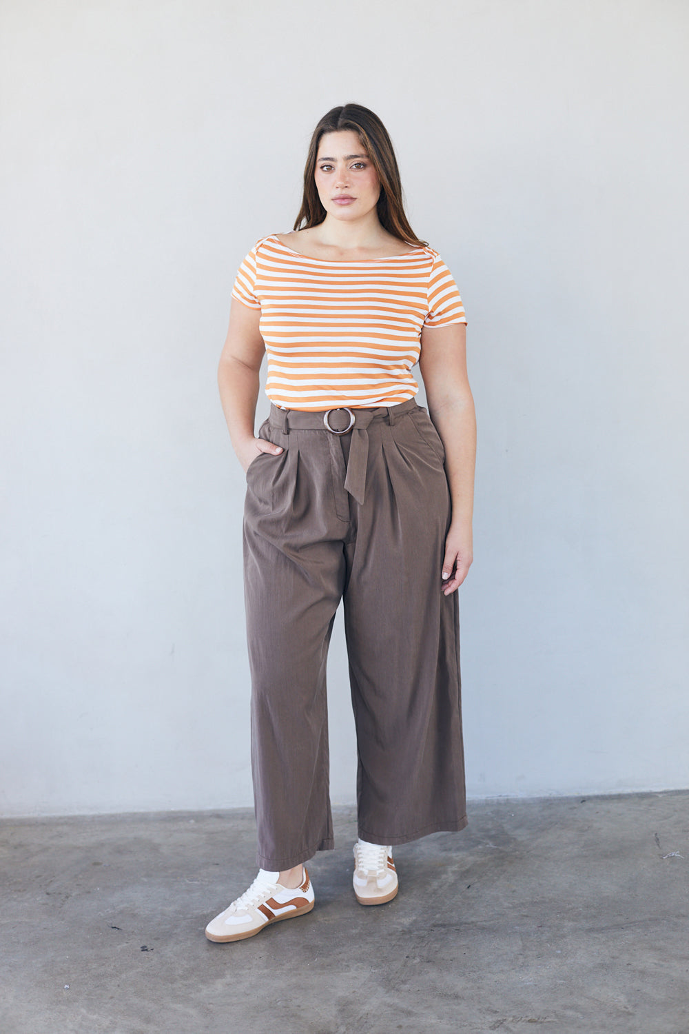 חולצת פרנקי פסים כתום לבן