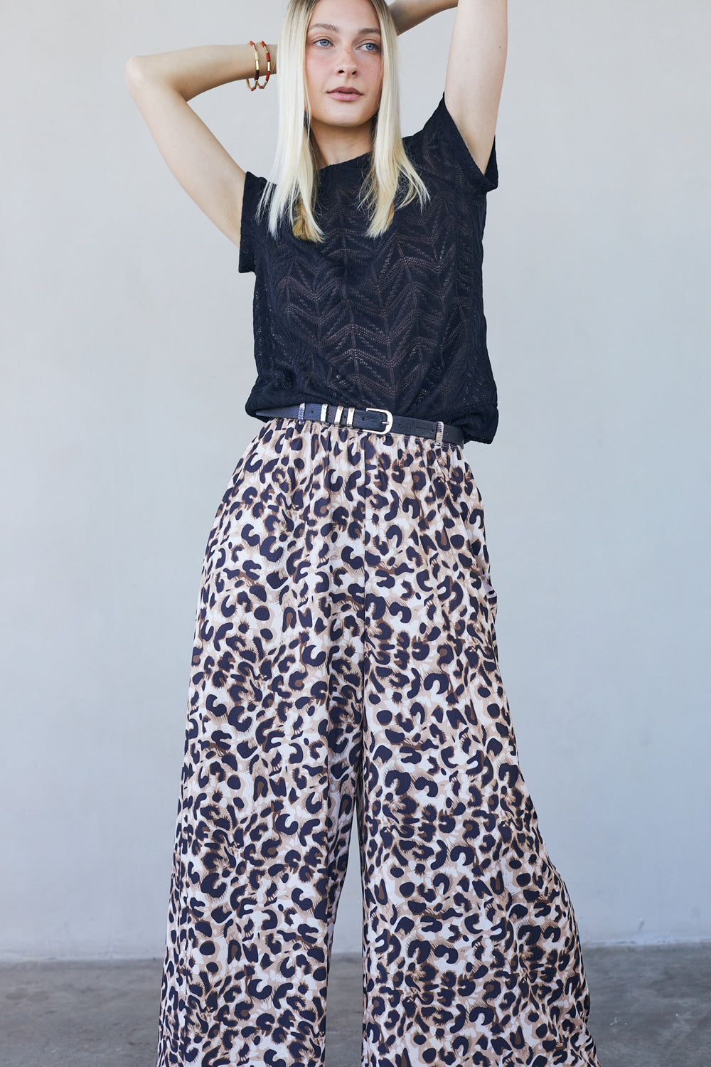 מכנסיים אוליביה ריב מנומר