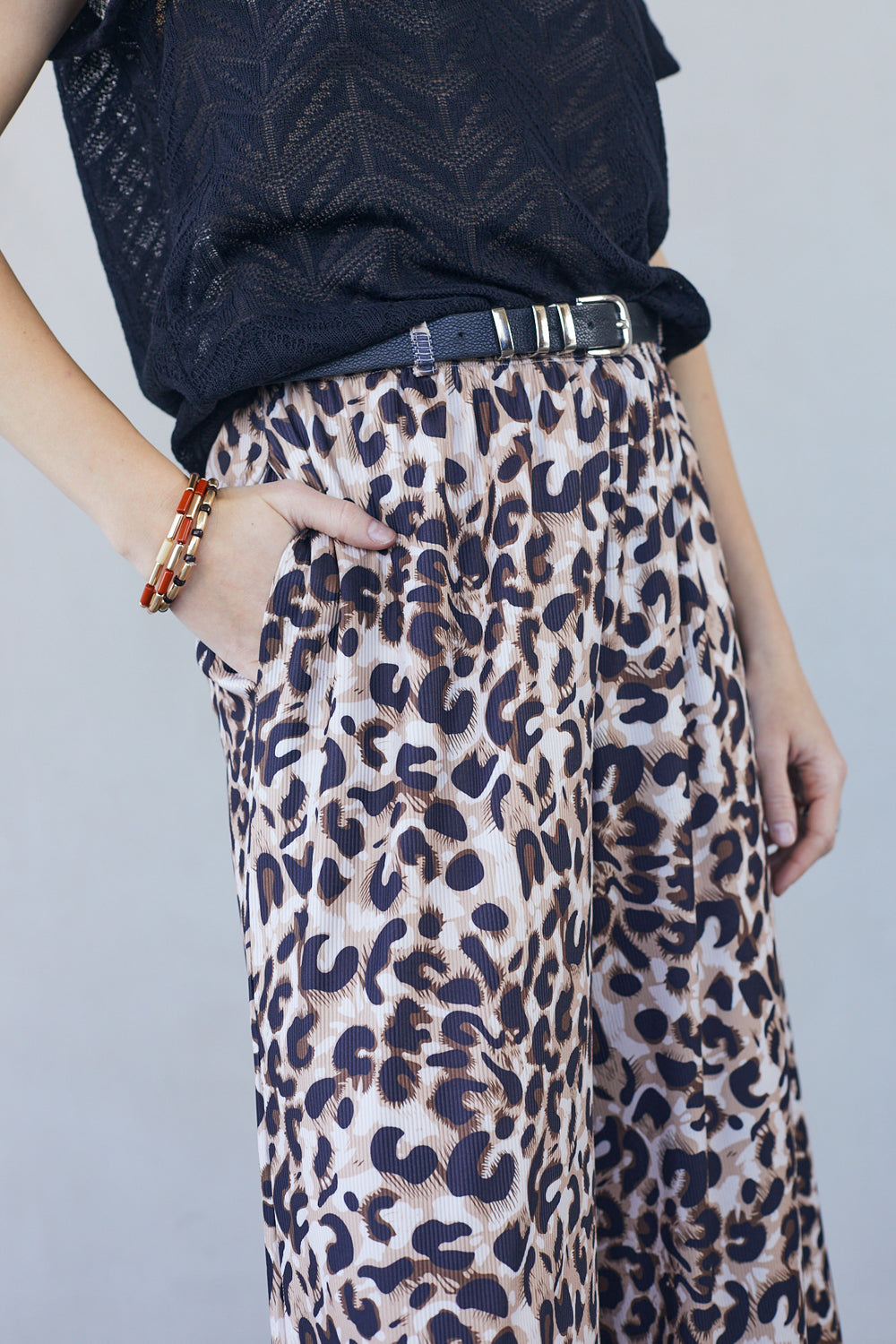 מכנסיים אוליביה ריב מנומר