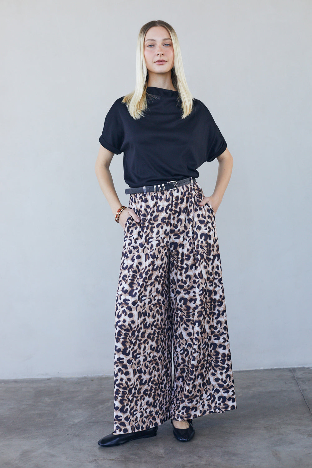 מכנסיים אוליביה ריב מנומר