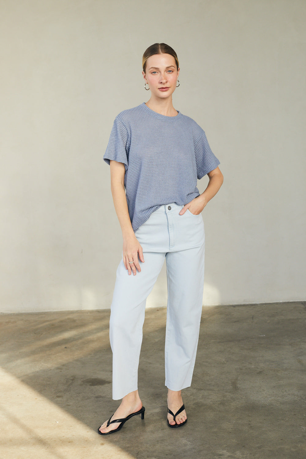 טי שירט מושלמת סריג תכלת