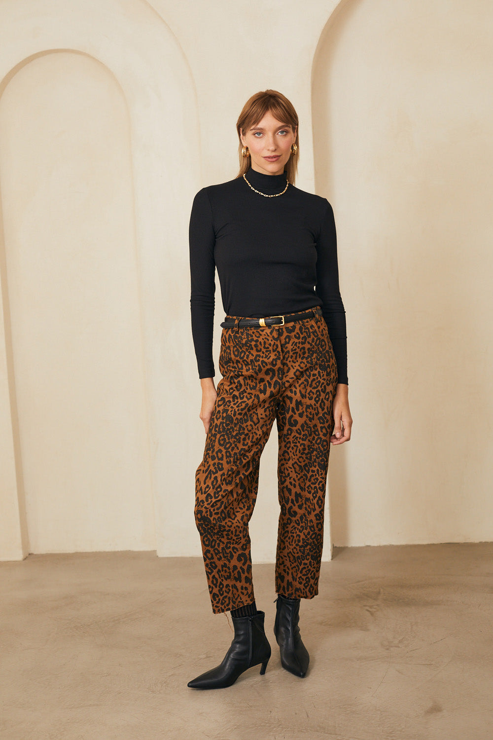 ג׳ינס אלכסה מנומר חום