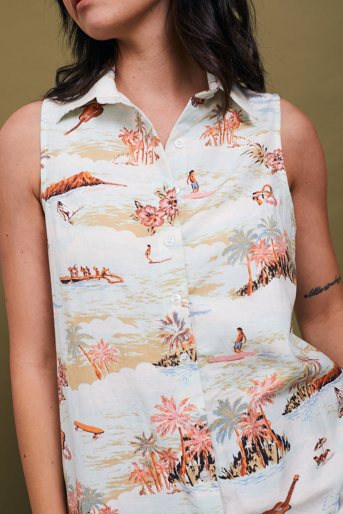 חולצת דאלי הדפס הוואי