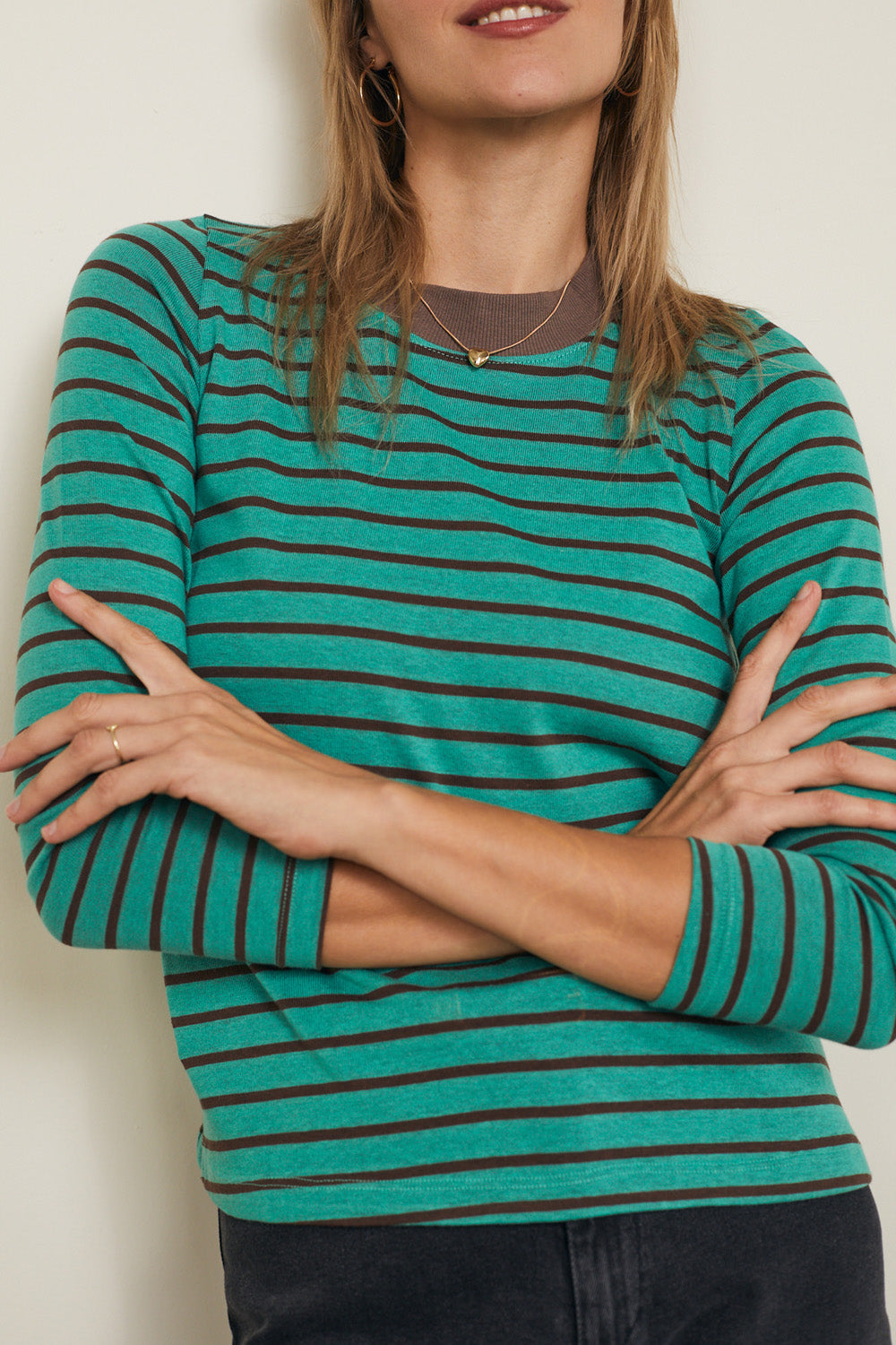 חולצת קרי ארוכה פס חום