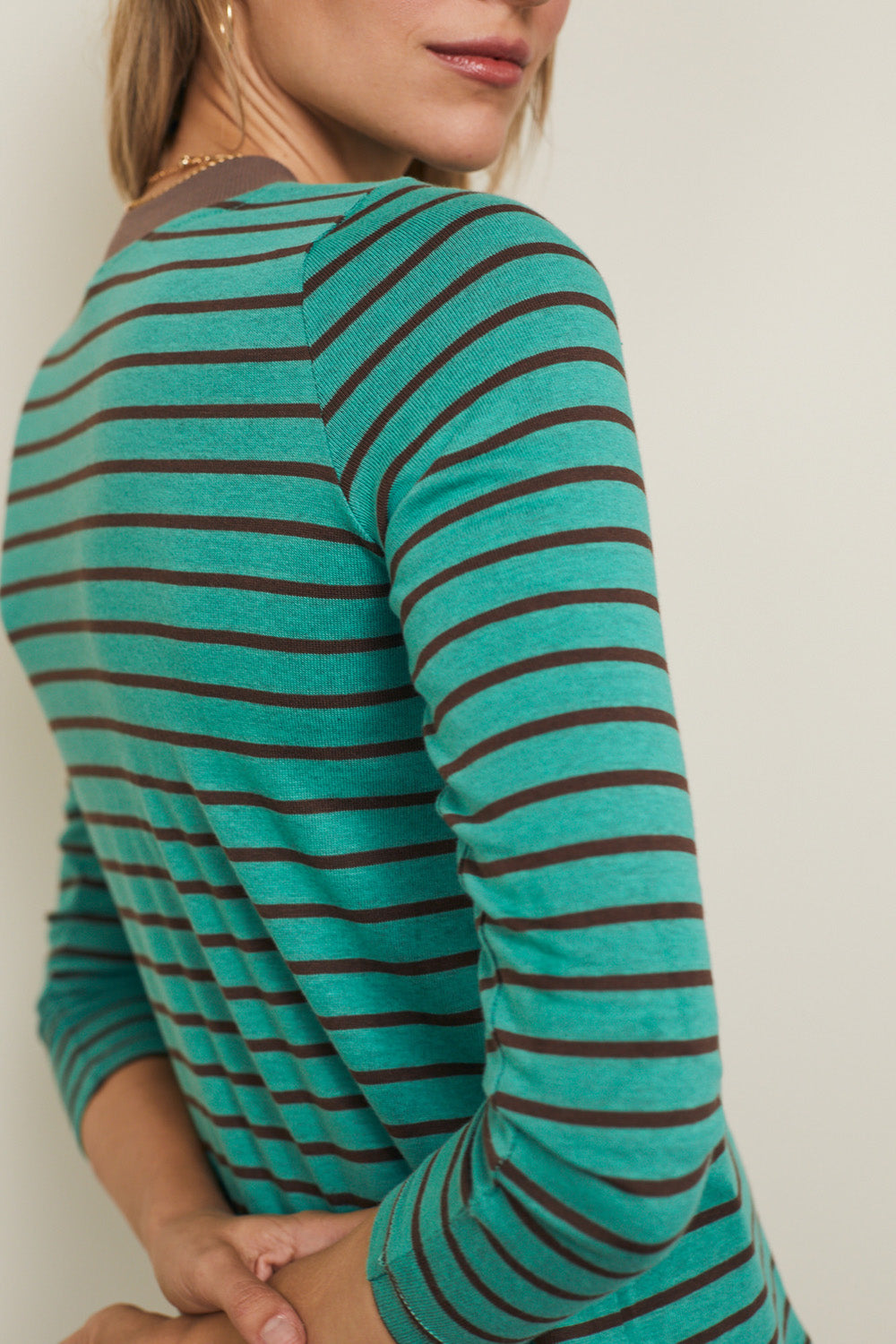 חולצת קרי ארוכה פס חום