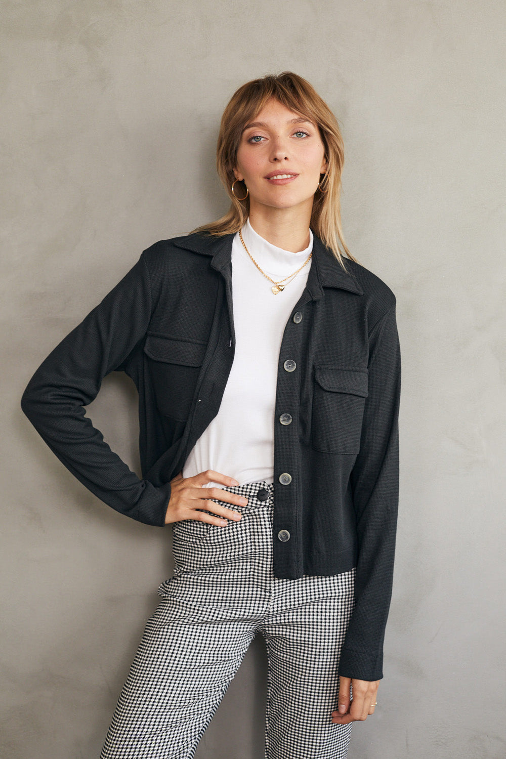 ג׳קט מרטינה שחור גרניט