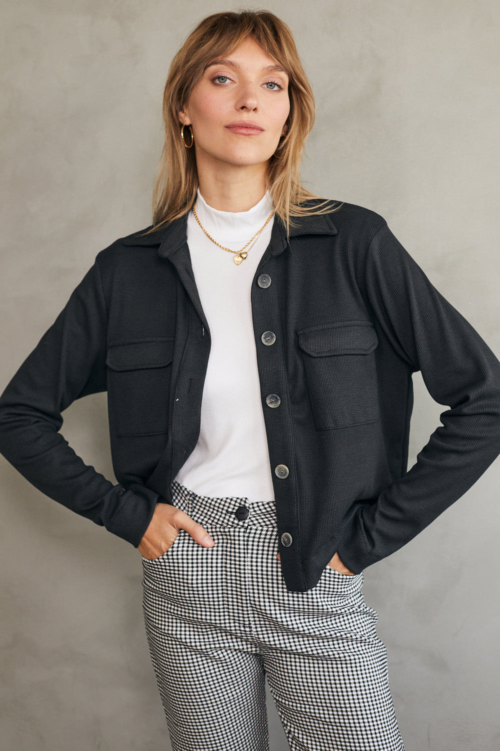 ג׳קט מרטינה שחור גרניט