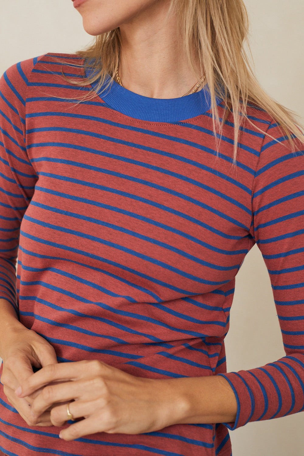 Crimson striped red purple knit