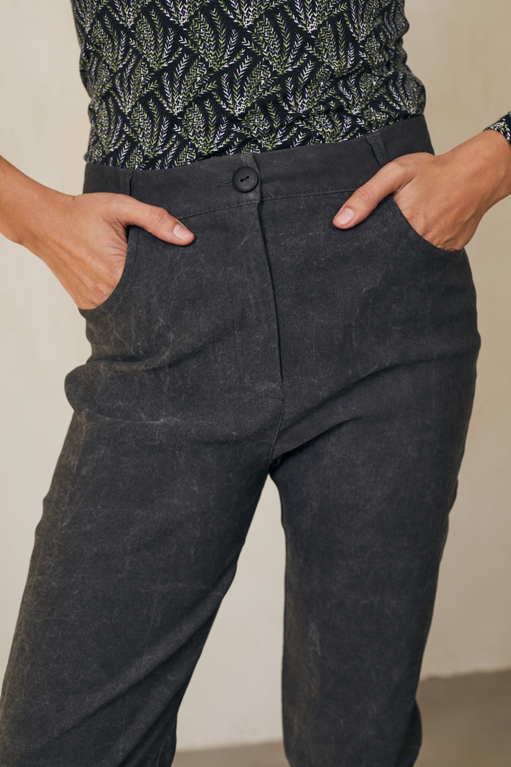 מכנסיים ריטה וואש שחור