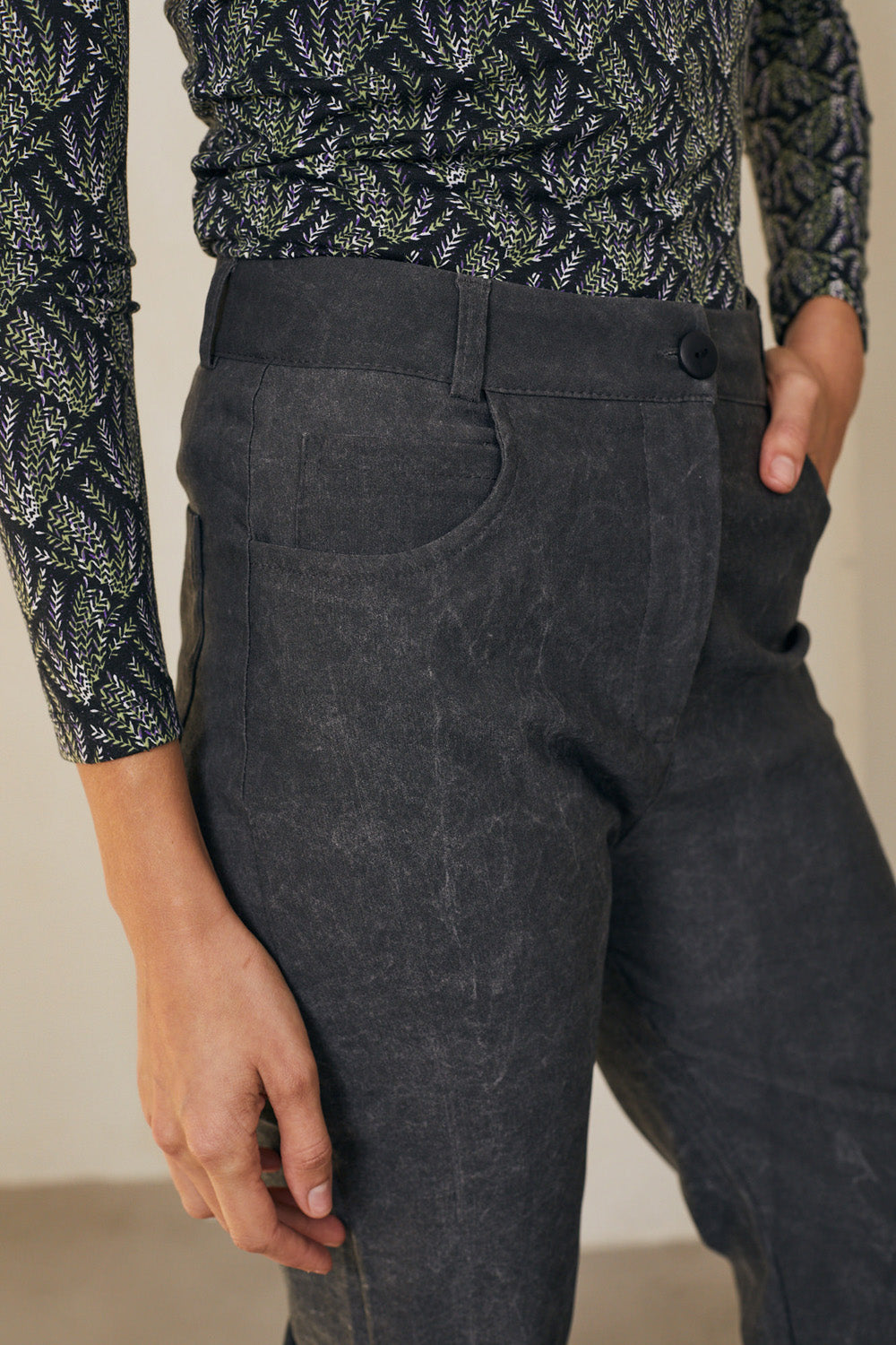 מכנסיים ריטה וואש שחור