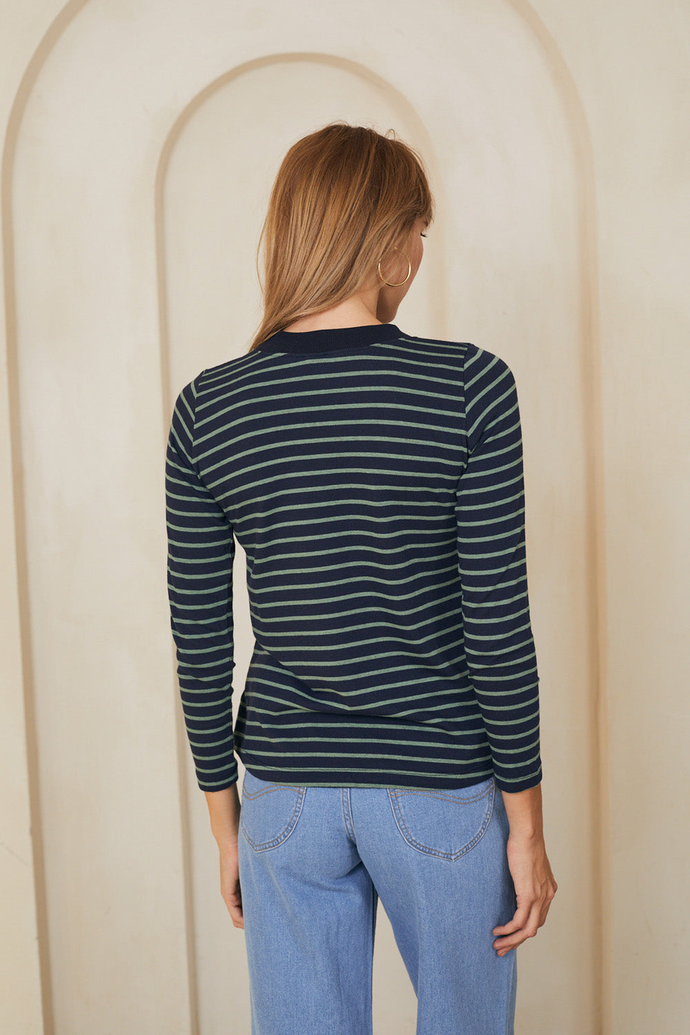 חולצת קרי ארוכה פס ירוק