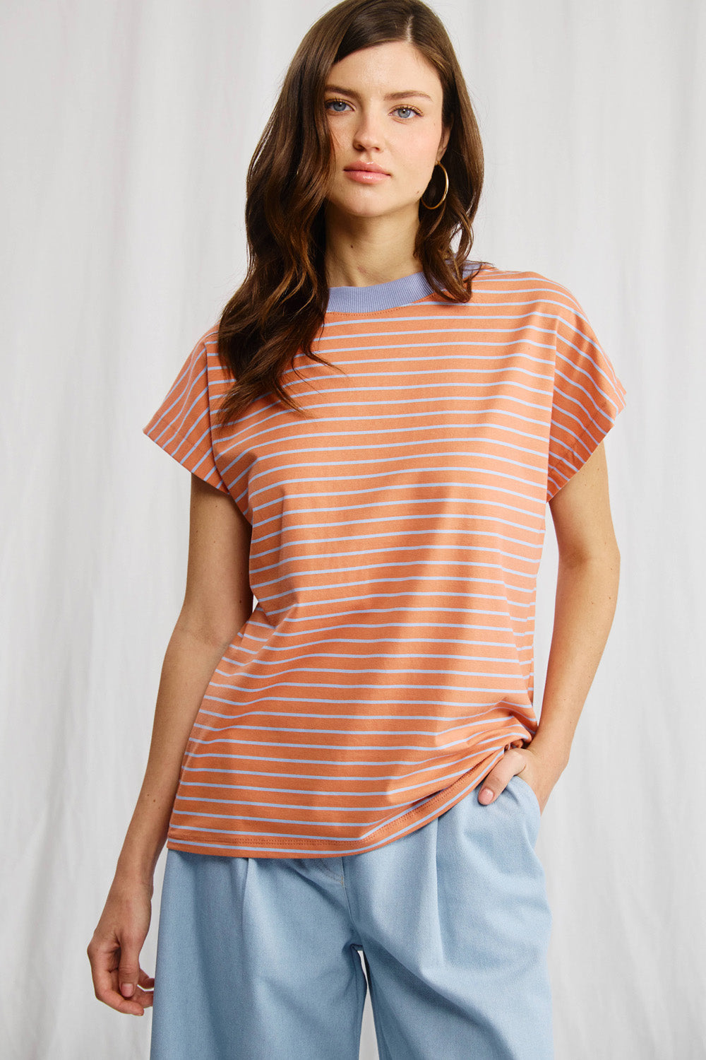 Gia gray striped t-shirt