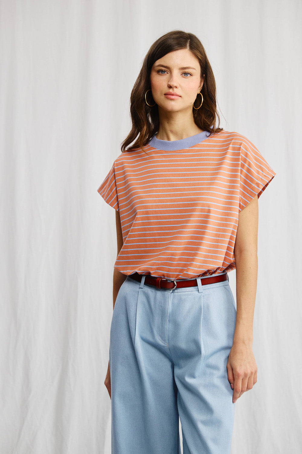Gia gray striped t-shirt