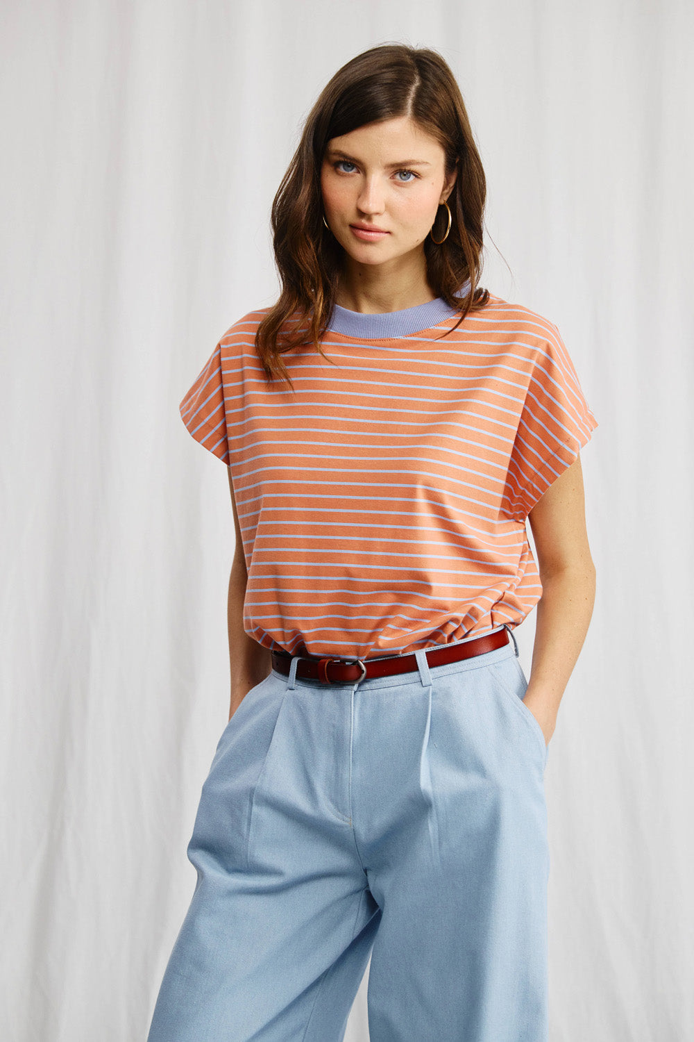 Gia gray striped t-shirt