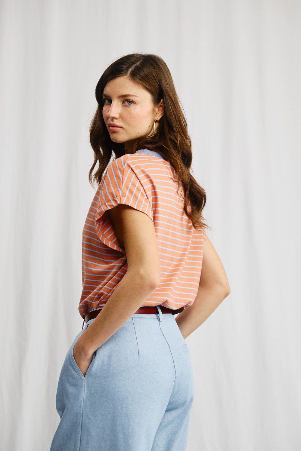 Gia gray striped t-shirt