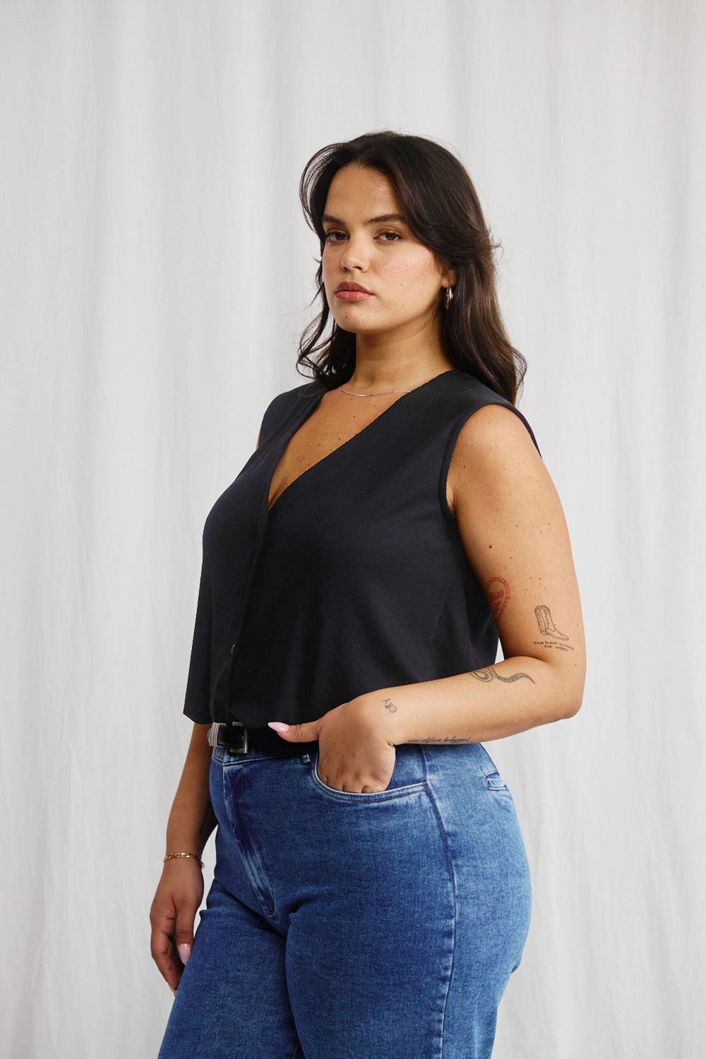 White vest top