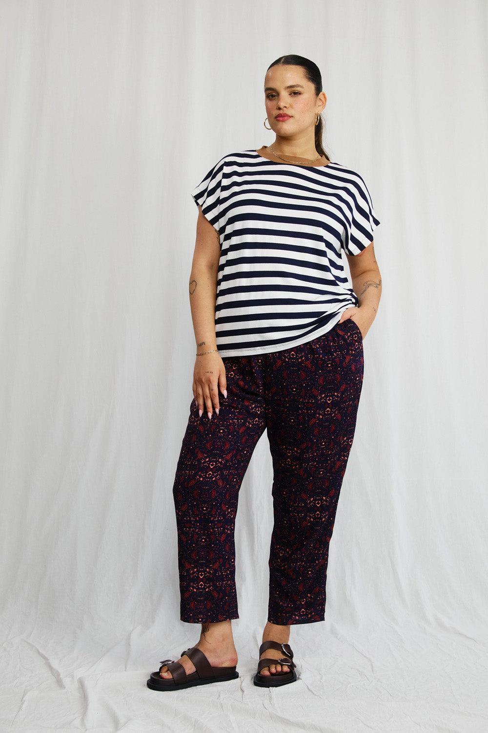 Gia gray striped t-shirt