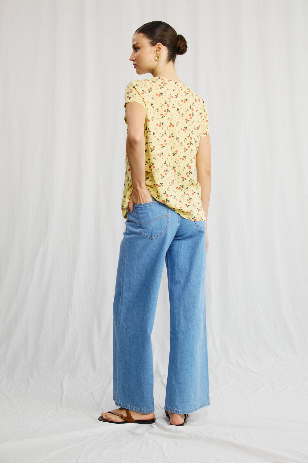 Veronica shirt with navy dots 