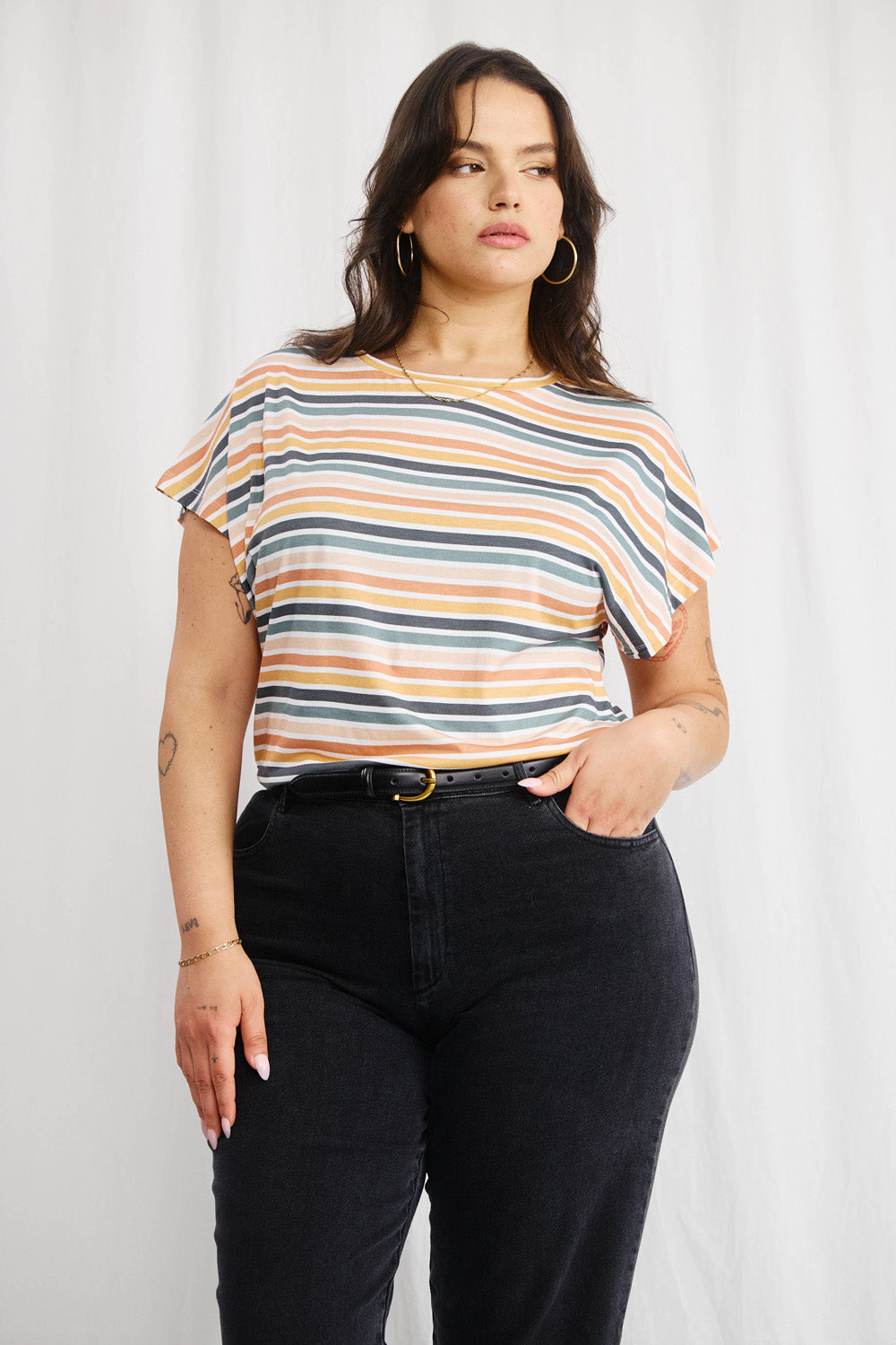 Green striped Alba t-shirt