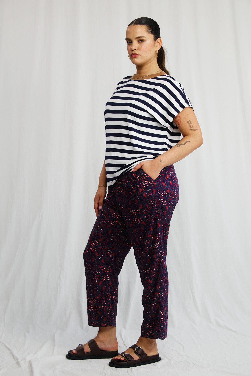 Lauren tansel floral brown pants