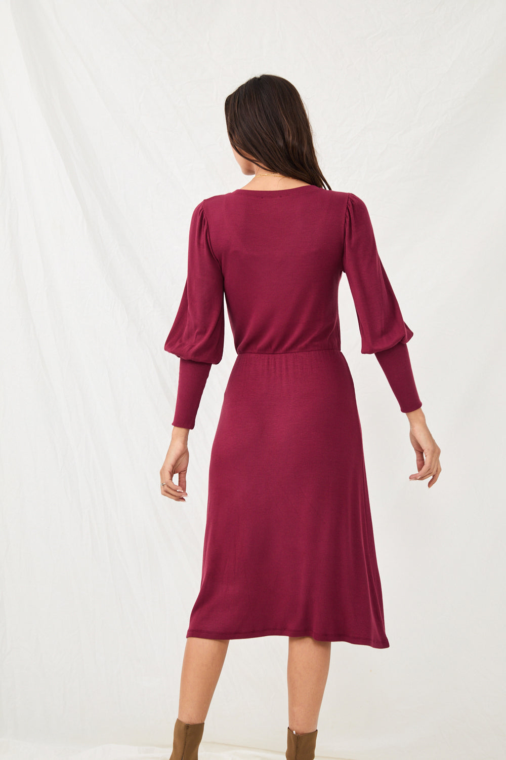 Doreen dress in Merlot color