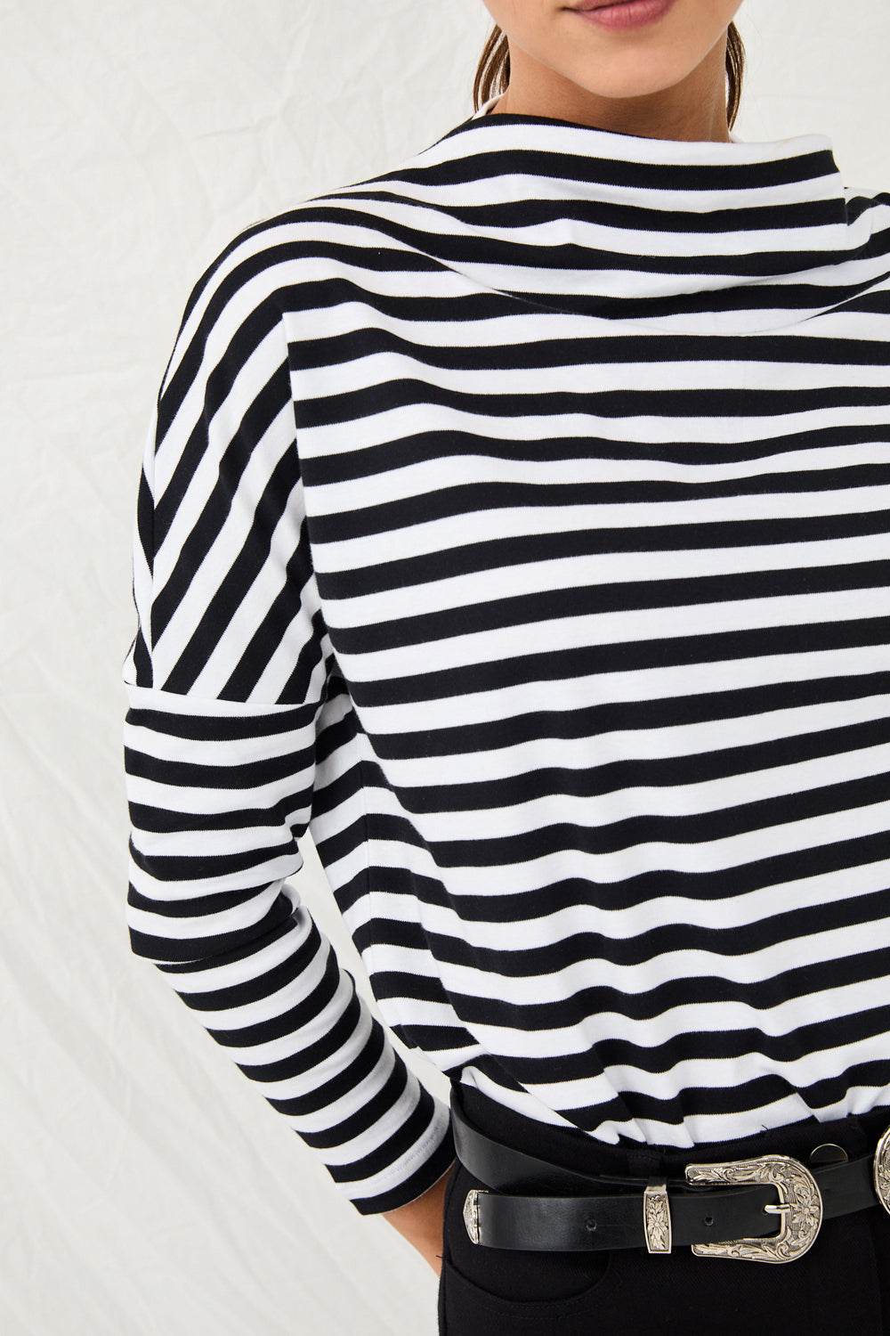 Black and white striped Fiona knit