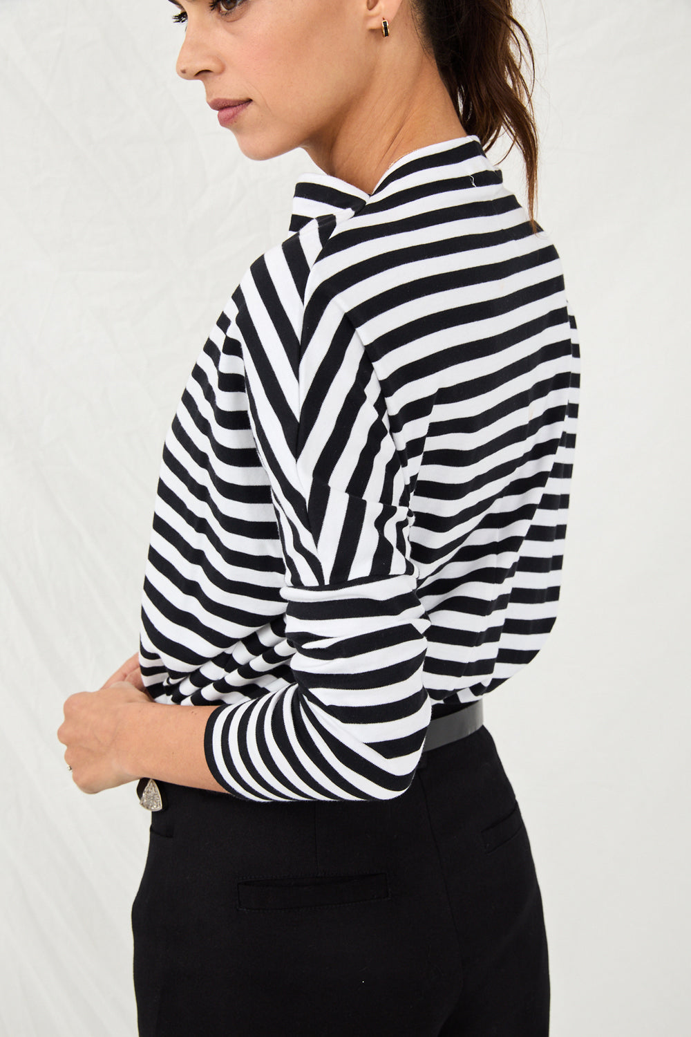 Black and white striped Fiona knit