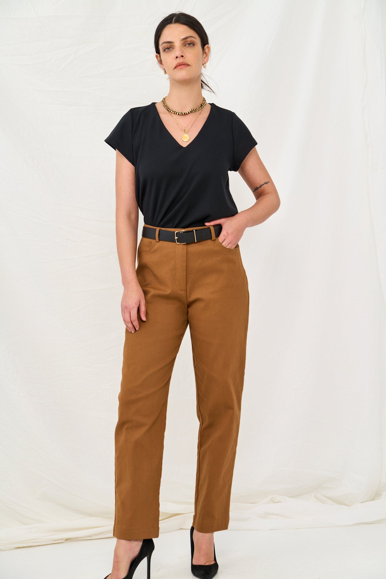 Alexa pants reddish brown 