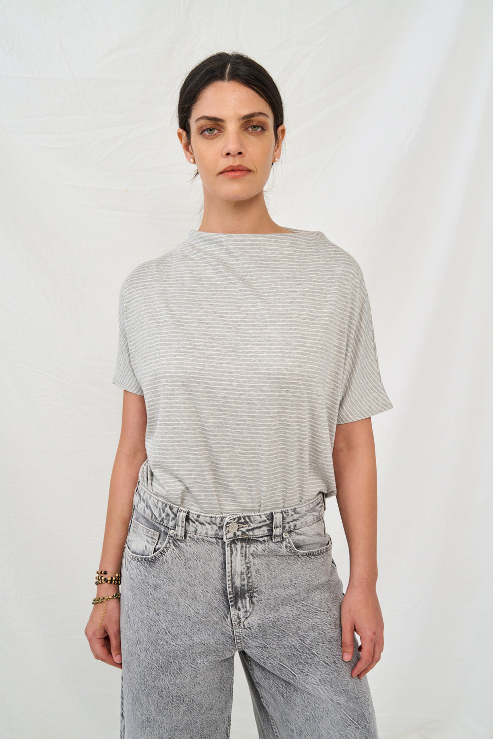 Gray striped Romi shirt