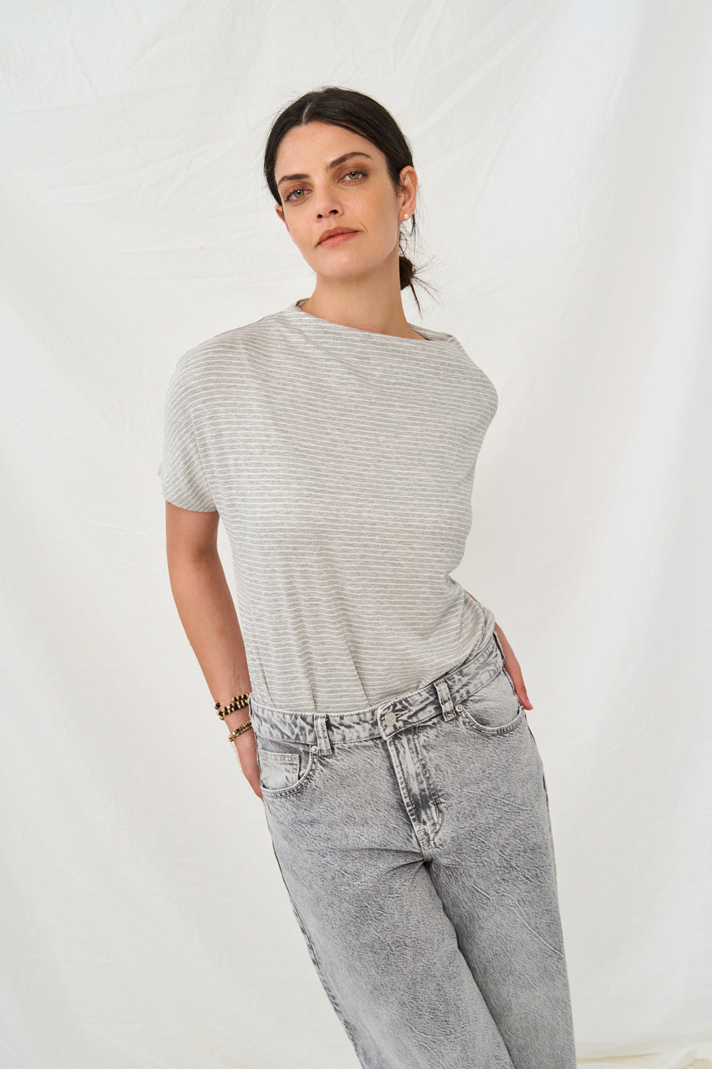 Gray striped Romi shirt