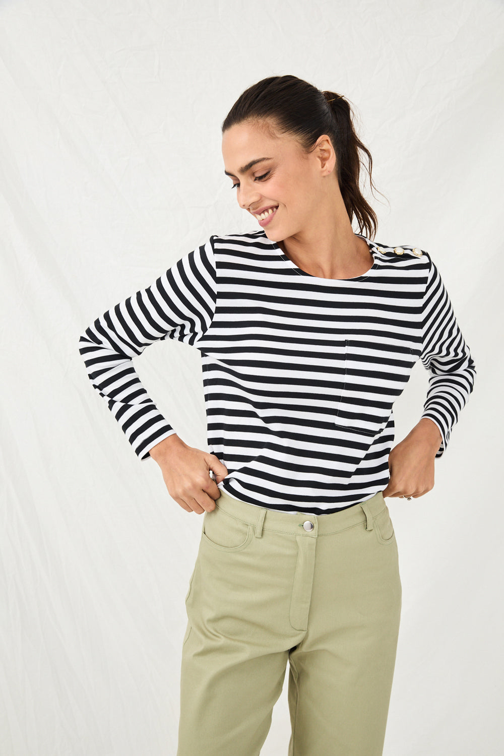 Black striped sailor shirt