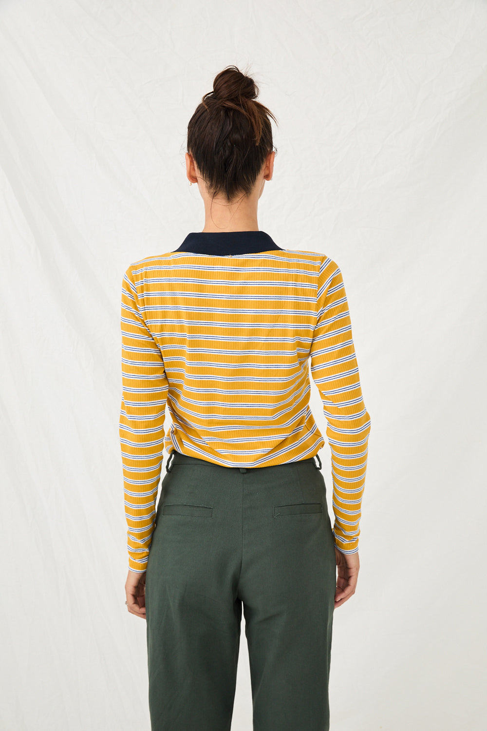 Navy Yellow Striped Collins Knit