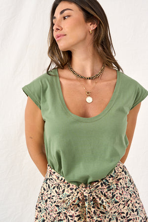 Loose T shirt green