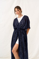 Navy lace kimono