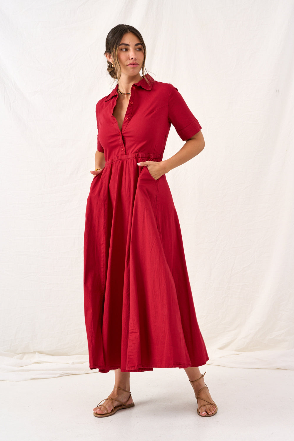 Red Stella maxi dress