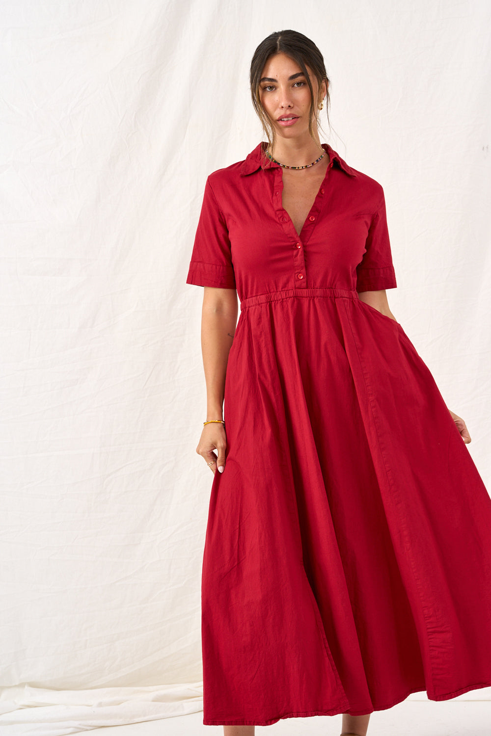 Red Stella maxi dress