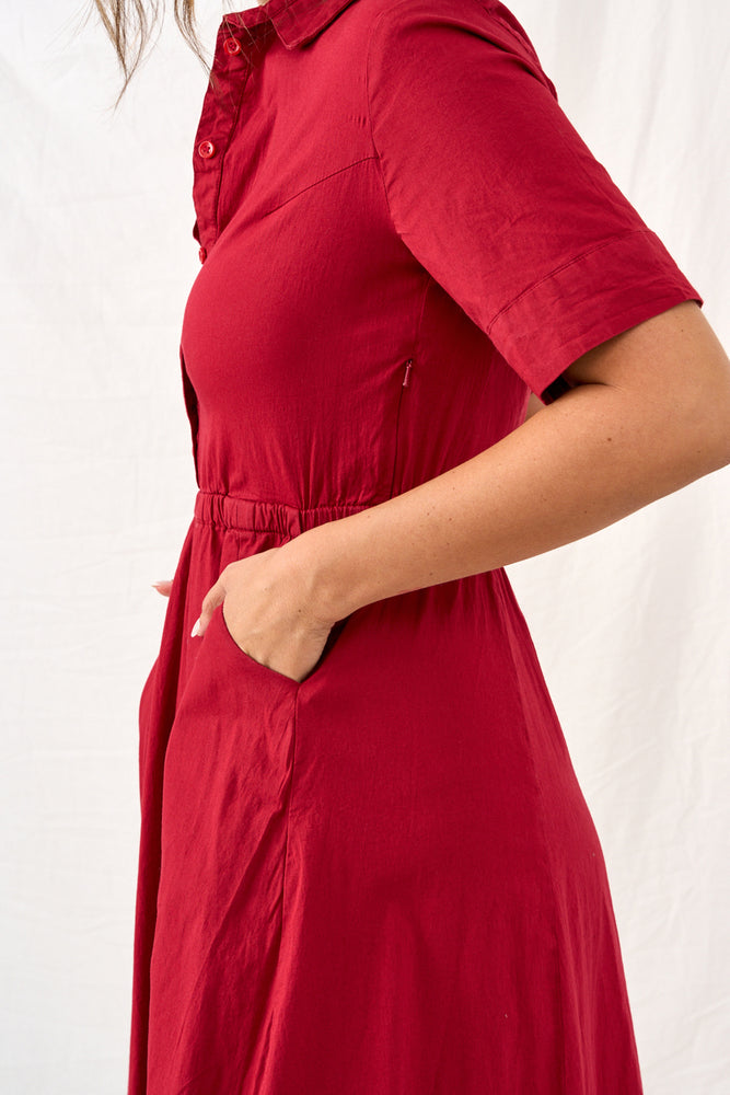 Red Stella maxi dress